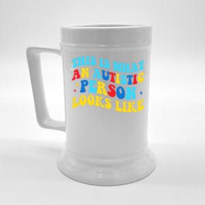 This Is What An Autistic Person Looks Like Funny Sayings Great Gift Beer Stein