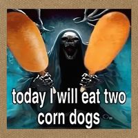 Today I Will Eat Two Corn Dogs Meme Silly Cotton Canvas Backpack