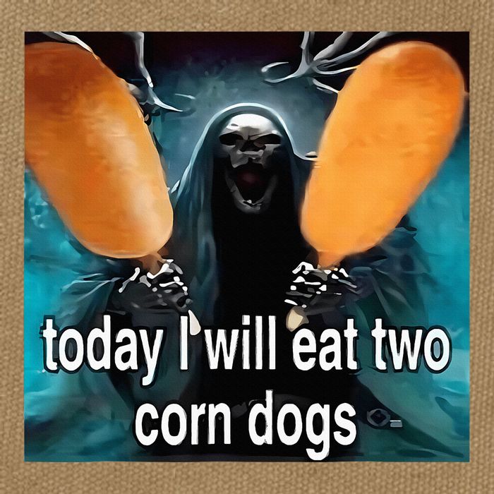 Today I Will Eat Two Corn Dogs Meme Silly Cotton Canvas Backpack
