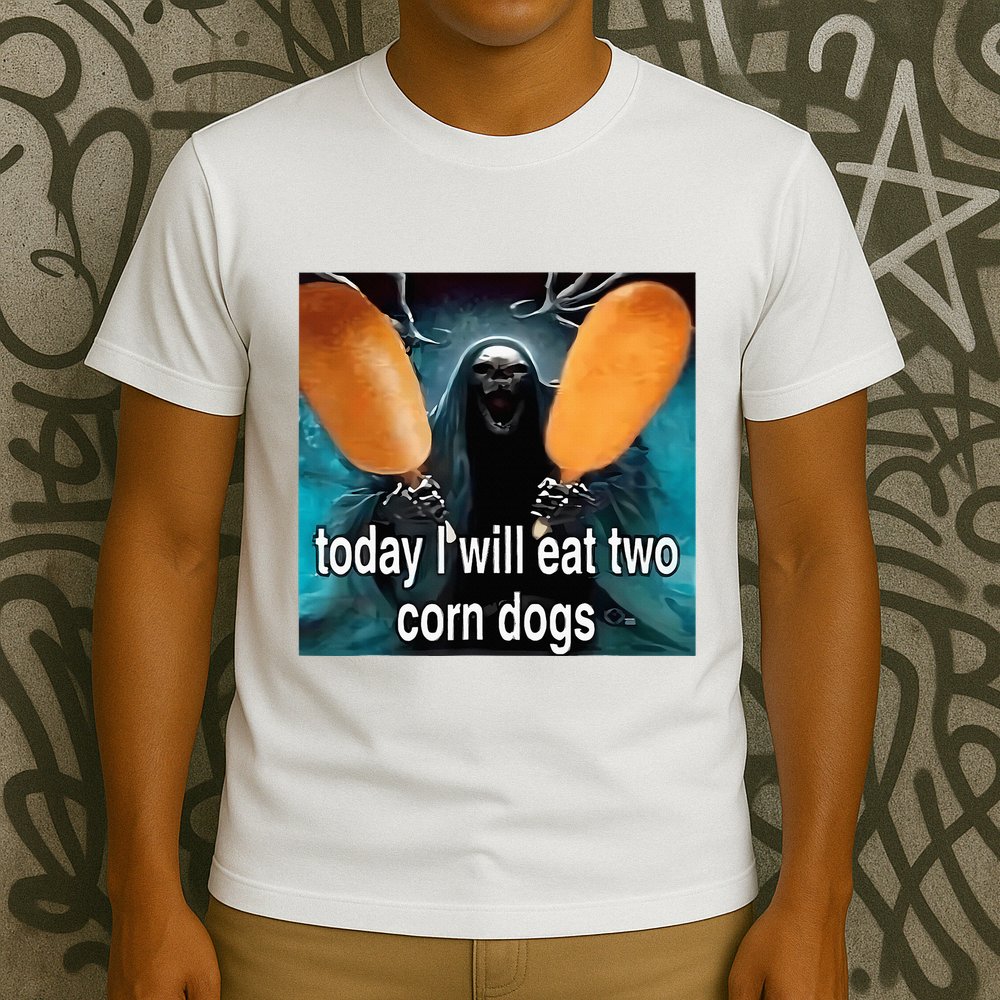 Today I Will Eat Two Corn Dogs Meme Silly T-Shirt