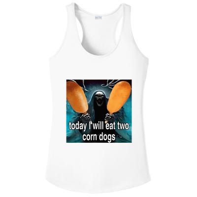 Today I Will Eat Two Corn Dogs Meme Silly Ladies PosiCharge Competitor Racerback Tank