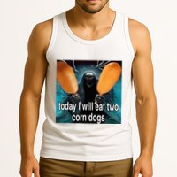 Today I Will Eat Two Corn Dogs Meme Silly Tank Top