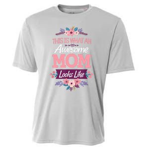 This Is What An Awesome Mom Looks Like On Mothers Day Cooling Performance Crew T-Shirt