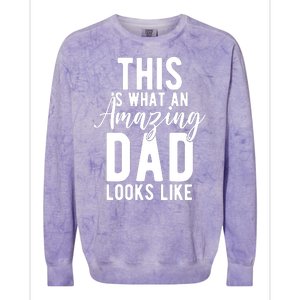 This Is What An Amazing Dad Looks Like Gift Colorblast Crewneck Sweatshirt