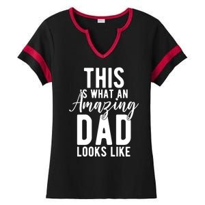 This Is What An Amazing Dad Looks Like Gift Ladies Halftime Notch Neck Tee