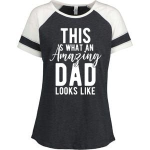 This Is What An Amazing Dad Looks Like Gift Enza Ladies Jersey Colorblock Tee