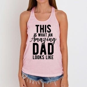 This Is What An Amazing Dad Looks Like Gift Women's Knotted Racerback Tank