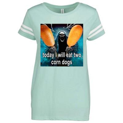 Today I Will Eat Two Corn Dogs Enza Ladies Jersey Football T-Shirt