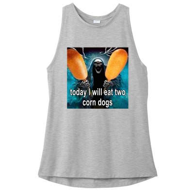 Today I Will Eat Two Corn Dogs Ladies PosiCharge Tri-Blend Wicking Tank