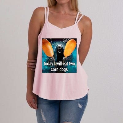 Today I Will Eat Two Corn Dogs Women's Strappy Tank