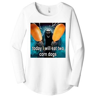 Today I Will Eat Two Corn Dogs Women's Perfect Tri Tunic Long Sleeve Shirt