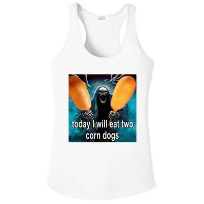 Today I Will Eat Two Corn Dogs Ladies PosiCharge Competitor Racerback Tank