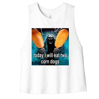 Today I Will Eat Two Corn Dogs Women's Racerback Cropped Tank