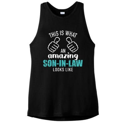 This Is What An Amazing Soninlaw Looks Like Ladies PosiCharge Tri-Blend Wicking Tank