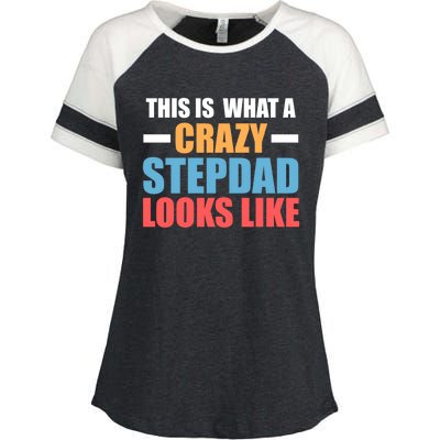 This Is What A Crazy Stepdad Looks Like Stepdad Gift Enza Ladies Jersey Colorblock Tee