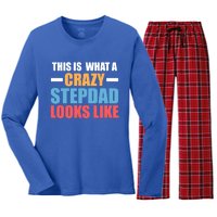 This Is What A Crazy Stepdad Looks Like Stepdad Gift Women's Long Sleeve Flannel Pajama Set 