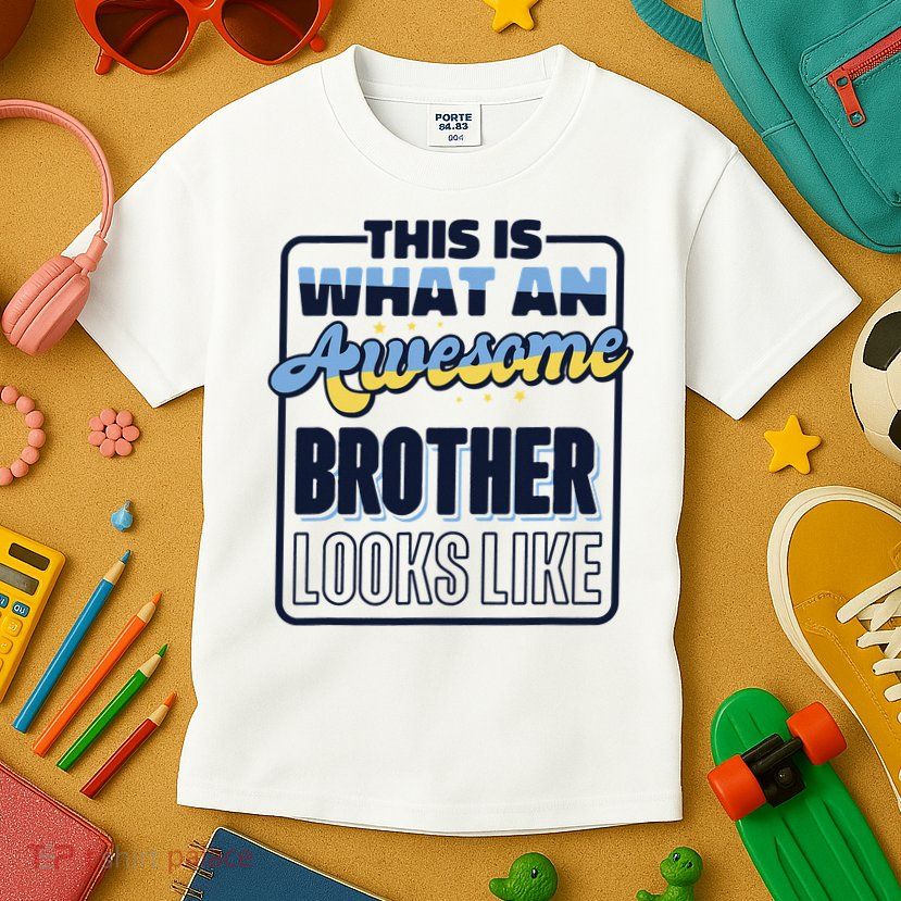 This Is What An Awesome Brother Looks Like, Awesome Brother Kids T-Shirt