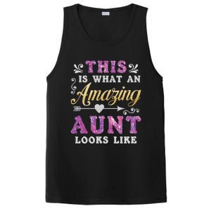 This Is What An Amazing Aunt Looks Like Funny Family Ladies Gift PosiCharge Competitor Tank