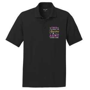 This Is What An Amazing Aunt Looks Like Funny Family Ladies Gift PosiCharge RacerMesh Polo