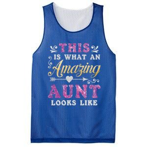 This Is What An Amazing Aunt Looks Like Funny Family Ladies Gift Mesh Reversible Basketball Jersey Tank