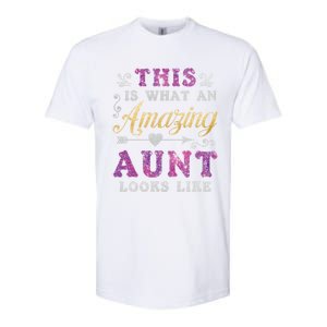 This Is What An Amazing Aunt Looks Like Funny Family Ladies Gift Softstyle CVC T-Shirt