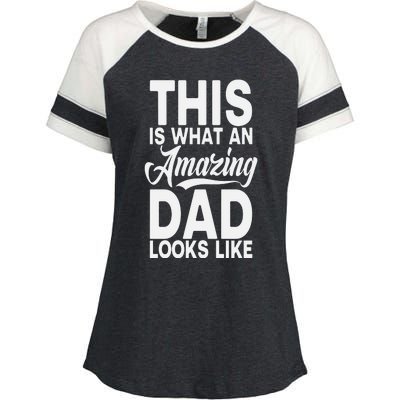 This Is What An Amazing Dad Looks Like Funny Fathers Day Enza Ladies Jersey Colorblock Tee