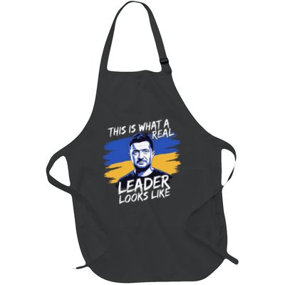 This Is What A Real Leader Looks Like Support Zelensky 2 Gift Full-Length Apron With Pockets
