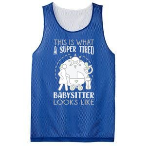 This Is What A Super Tired Sitter Looks Like Gift Mesh Reversible Basketball Jersey Tank