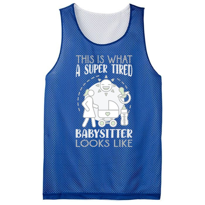 This Is What A Super Tired Sitter Looks Like Gift Mesh Reversible Basketball Jersey Tank