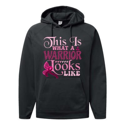 This Is What A Warrior Looks Like Breast Cancer Warrior Performance Fleece Hoodie