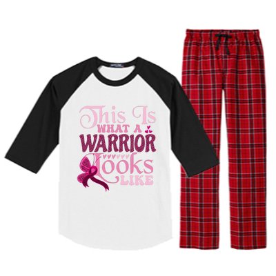 This Is What A Warrior Looks Like Breast Cancer Warrior Raglan Sleeve Pajama Set