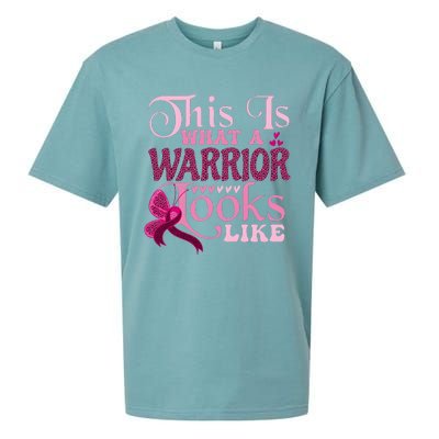 This Is What A Warrior Looks Like Breast Cancer Warrior Sueded Cloud Jersey T-Shirt