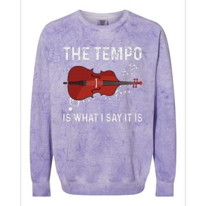 Tempo Is What I Say It Is Jazz Contrabass Double Bass Colorblast Crewneck Sweatshirt