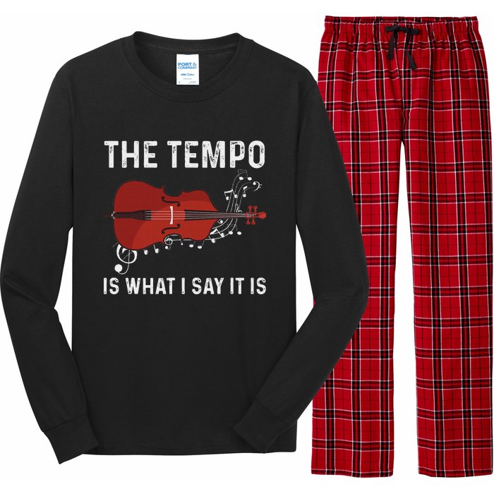 Tempo Is What I Say It Is Jazz Contrabass Double Bass Long Sleeve Pajama Set