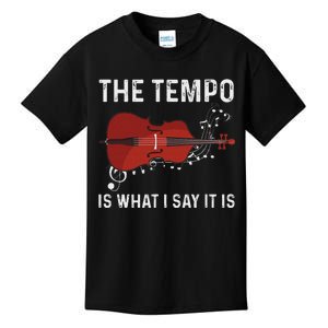 Tempo Is What I Say It Is Jazz Contrabass Double Bass Kids T-Shirt