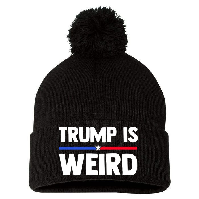 Trump Is Weird Pom Pom 12in Knit Beanie