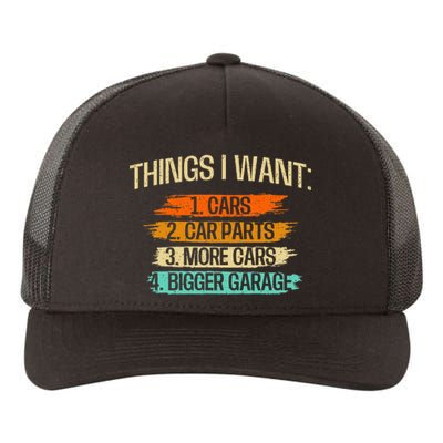 Things I Want Car Parts Enthusiast Auto Mechanic Engine Yupoong Adult 5-Panel Trucker Hat