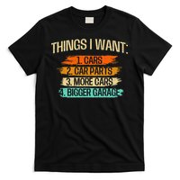 Things I Want Car Parts Enthusiast Auto Mechanic Engine T-Shirt