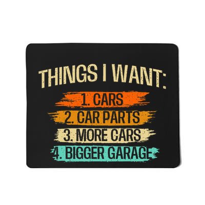 Things I Want Car Parts Enthusiast Auto Mechanic Engine Mousepad