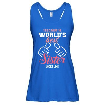 This Is What The WorldS Best Sister Looks Like Gift Ladies Essential Flowy Tank