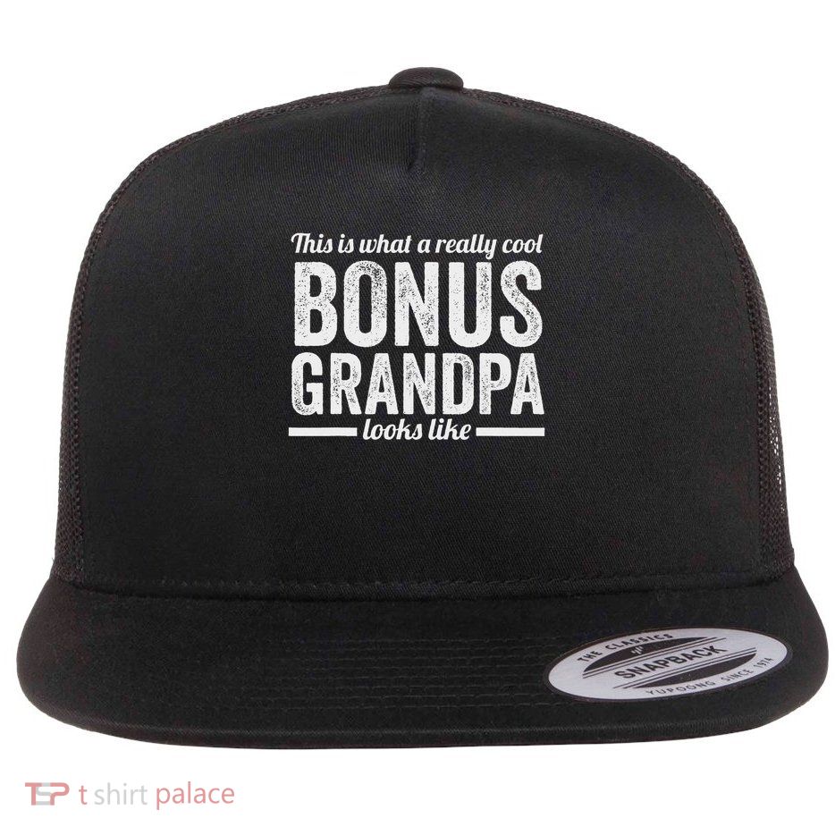 This Is What Bonus Grandpa Step Grandpa Flat Bill Trucker Hat