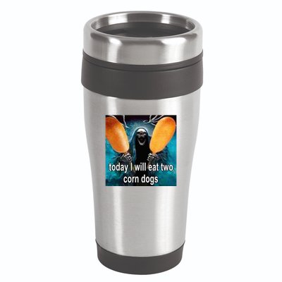 Today I Will Eat Two Corn Dogs Meme 16oz Travel Tumbler
