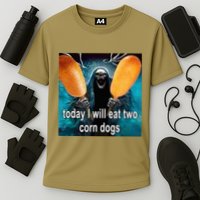 Today I Will Eat Two Corn Dogs Meme Cooling Performance Crew T-Shirt
