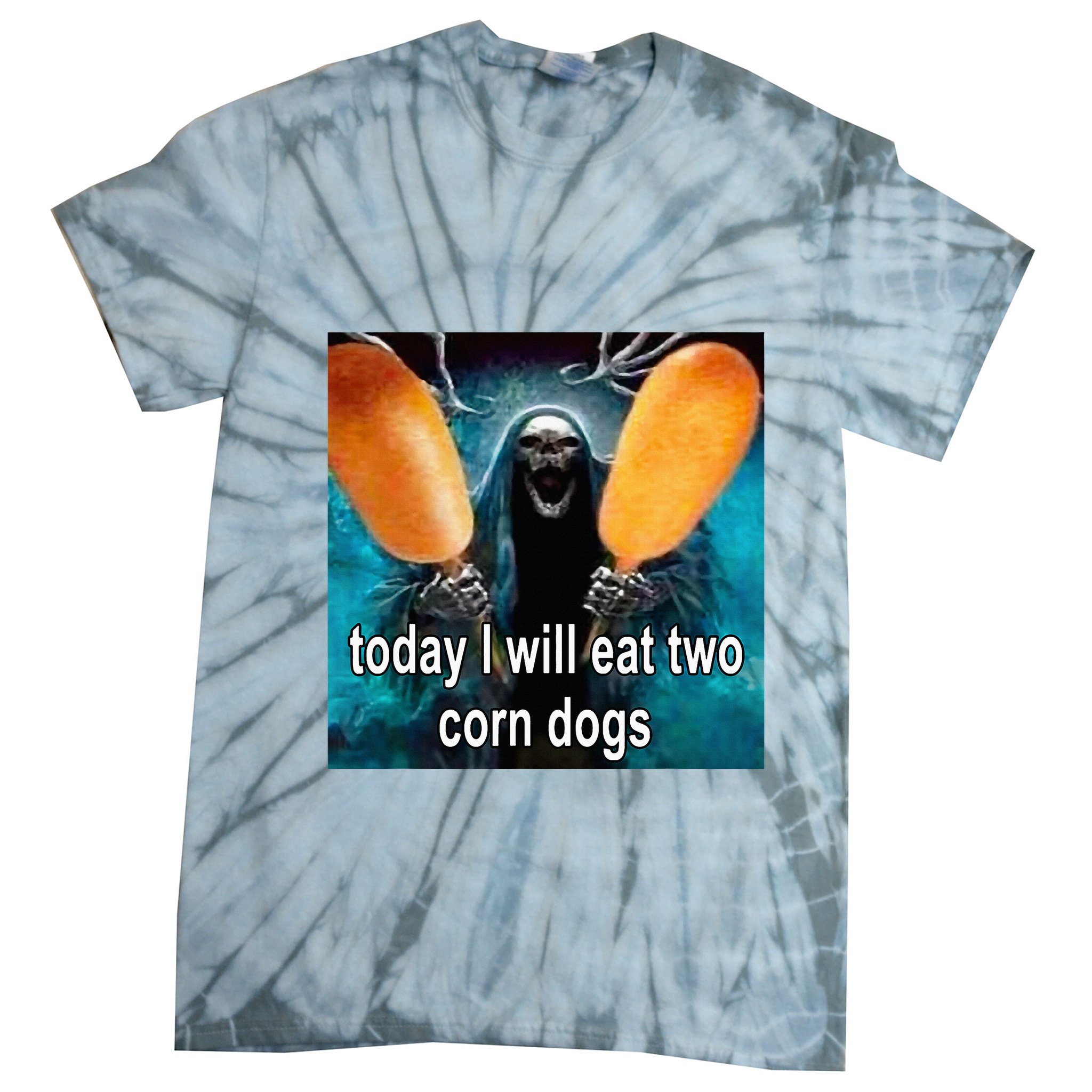 Today I Will Eat Two Corn Dogs Meme Tie-Dye T-Shirt