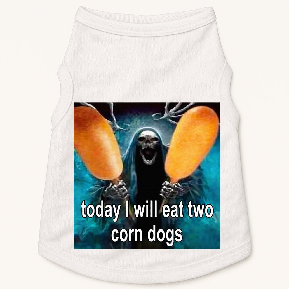 Today I Will Eat Two Corn Dogs Meme Doggie Tank