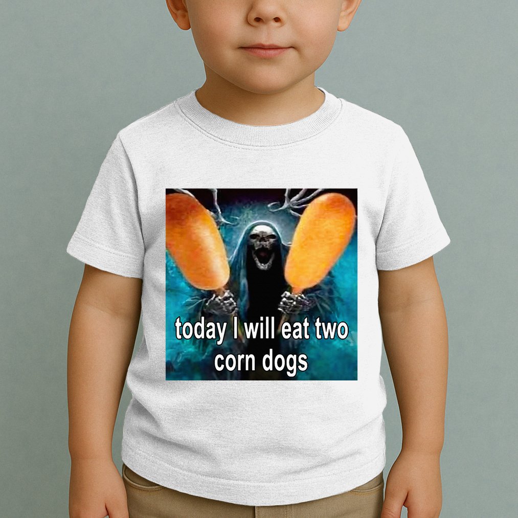 Today I Will Eat Two Corn Dogs Meme Toddler T-Shirt