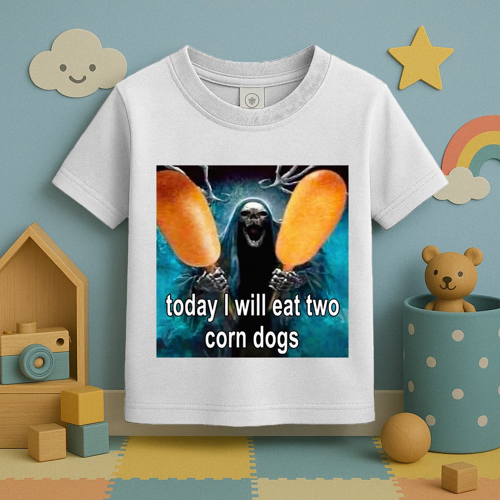 Today I Will Eat Two Corn Dogs Meme Toddler T-Shirt