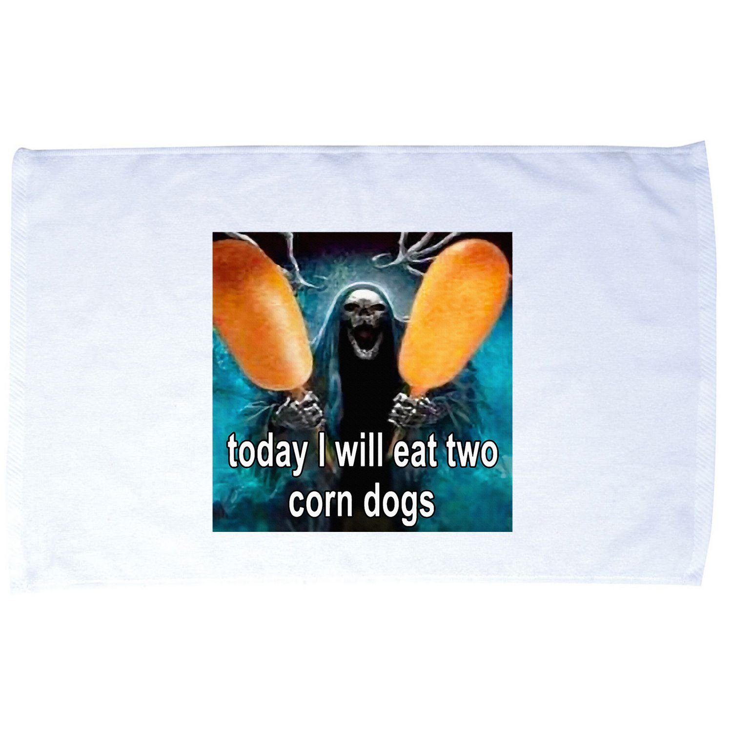 Today I Will Eat Two Corn Dogs Meme Microfiber Hand Towel
