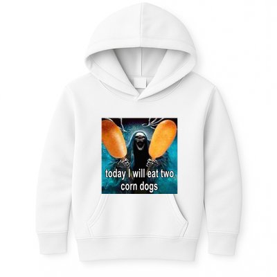 Today I Will Eat Two Corn Dogs Meme Kids Hoodie