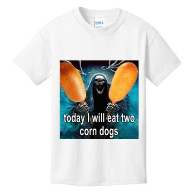 Today I Will Eat Two Corn Dogs Meme Kids T-Shirt